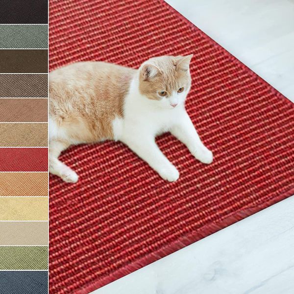 Tappeto Tiragraffi In Sisal Per Gatti Resistente A Molti Colori E Dimensioni 60 X 80 Cm Rosso-image