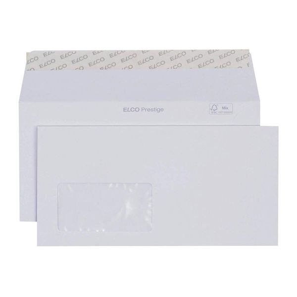 Elco 42779 BriefumschläGe Prestige Din Lang+ Mit Fenster Weiß 250 St.-image