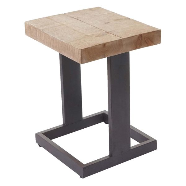 Sitzhocker MCW-A15, Hocker FußHocker Holzhocker, Tanne Holz Rustikal Massiv Mvg-Zertifiziert 48X36X32Cm-image
