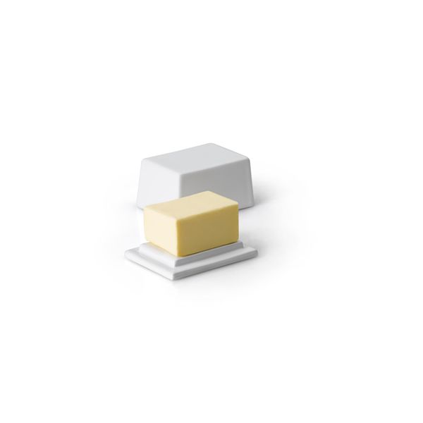 Continenta Gmbh Butterdose FüR 125G Butter, Keramik Weiß 9,5X7X6Cm 3925-image
