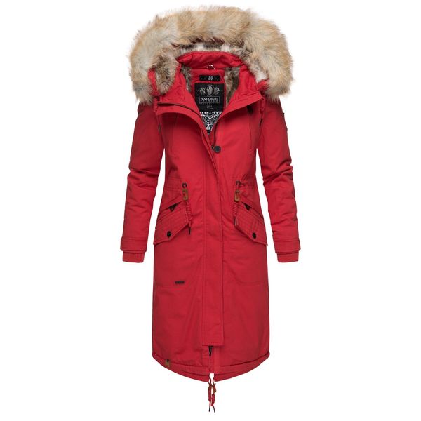 Navahoo Damen Designer Langer Wintermantel Parka Mit Kunstfell-Kapuze Kin-Joo-image