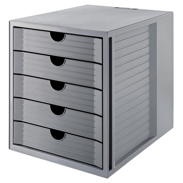 Han 14508-18 Cassettiera Systembox Karma - A4/C4, 5 Cassetti Chiusi, Eco-Grigio-image