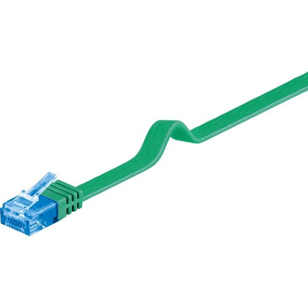Goobay 96341 Cavo Patch Cat 6A Piatto, U/Utp, Verde, 5 M - Materiale Rame-image