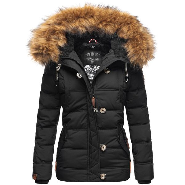 Navahoo Damen Stylische Winterjacke Steppjacke Mit Kunstpelz Kapuze Zoja-image