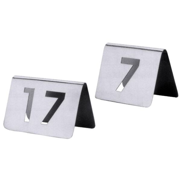 Targhetta Numerica Da Tavolo Con Numeri Da 73 A 84 Con Cifre Perforate, In Acciaio Inossidabile 18/10, Altamente Lucidato, Spessore Del Materiale: 0,9 Mm, Superficie 7,5 X 5,5 Cm (*Larghezza Diversa 6,5 Cm Fino Al N. 9, **Larghezza Delle Cifre A Tre Cifre 9 Cm), Qualità Pesante; Confezione-image