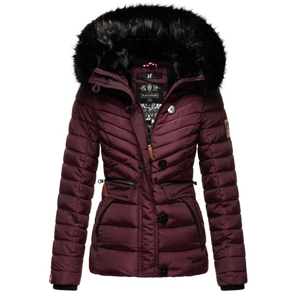 Navahoo Damen Winterjacke Warm GefüTterte Steppjacke Mit Kunstfell-Kapuze Wisteriaa-image