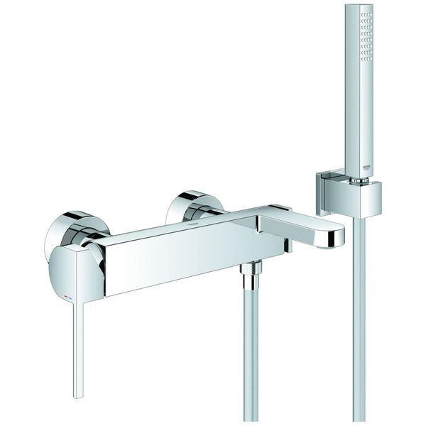 Grohe Eh-Wannenbatterie Plus 33547 Wandmontage Mit Brausegarnitur Chrom, 33547003 33547003-image
