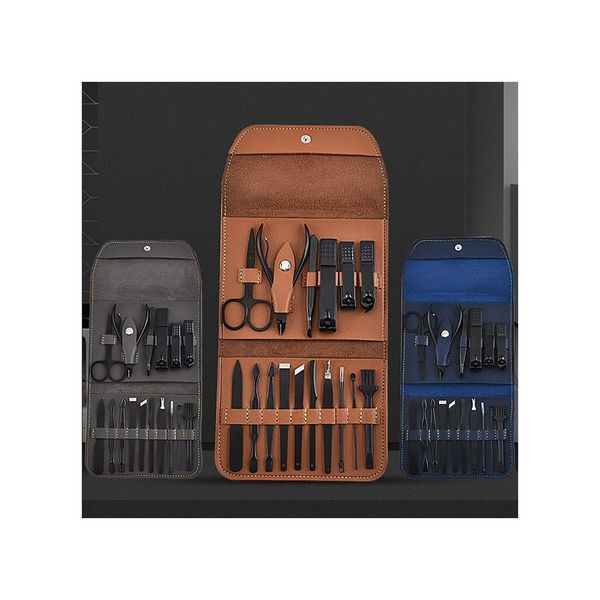 Tpfbeauty ManiküRe- & PediküRe-Set 16-Teilig Aus Kunstleder - Grau-image