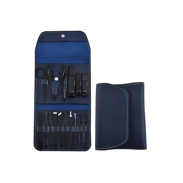Tpfbeauty ManiküRe- & PediküRe-Set 16-Teilig Aus Kunstleder - Blau-image