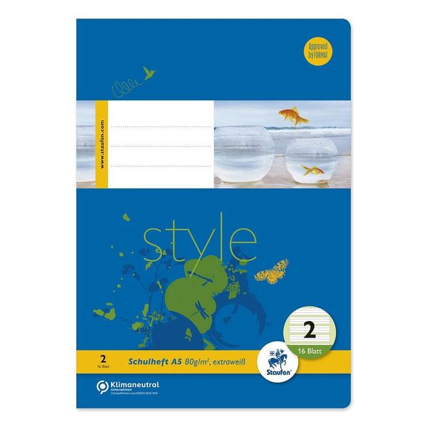 Staufen® Style 040516002 Heft LIN2 - A5, 16 Blatt, 80 G/Qm, Liniert-image