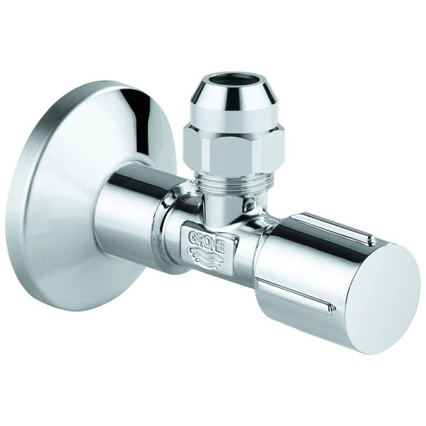 Grohe Eckventil 22039 1/2X3/8'' Rosette Metallgr. Selbstd. Quetschv. 10Mm Chrom, 22039000 22039000-image