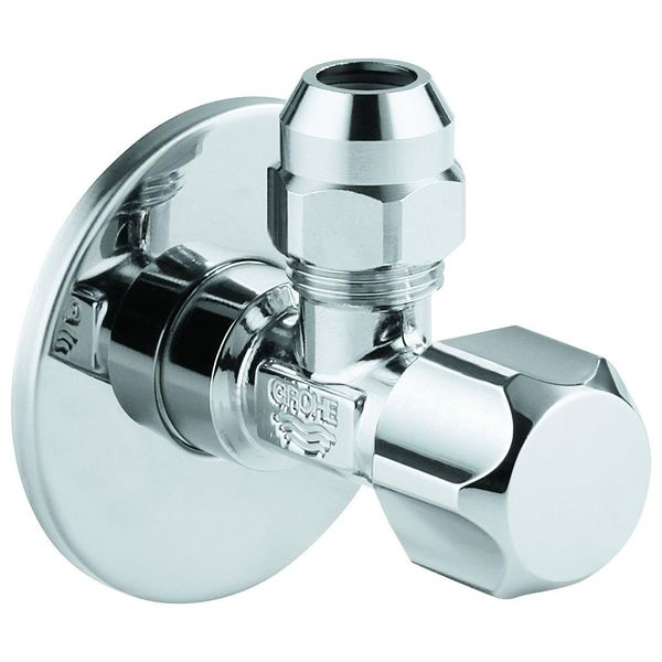 Grohe Eckventil 22018 1/2X3/8'' Mit Quetschverschraubung 10Mm Rosette Chrom, 22018000 22018000-image