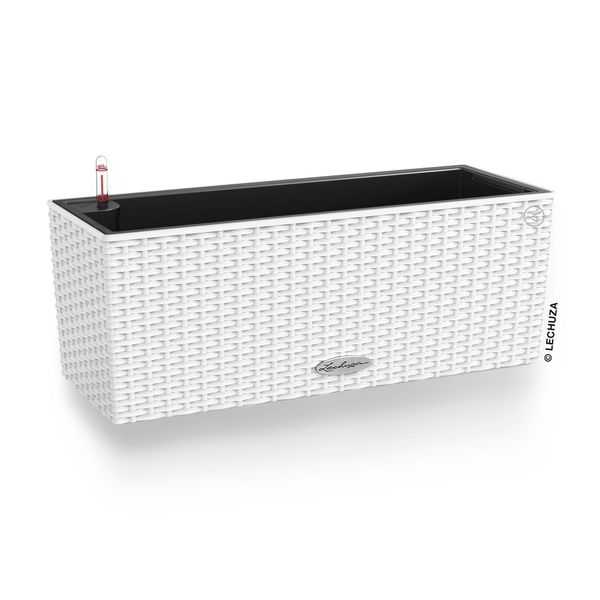 Fioriera Lechuza Balconera Cottage 50 Bianco | Cassetta Da Balcone Con Sistema Di Irrigazione E Inserto Per Piante | Aspetto Vimini | 50 X 19 X 19 Cm | 15600-image
