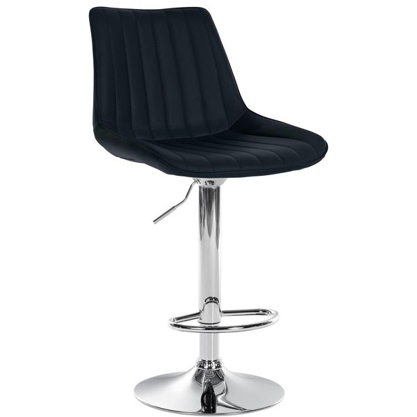 CLP Barhocker Toni Kunstleder Chrom Farbe:Schwarz;Gestell Farbe:Chrom-image