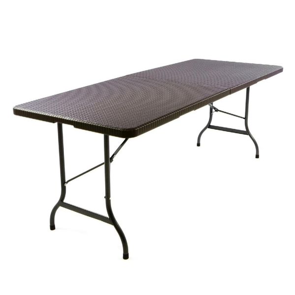 Vcm Klapptisch MaßE 180X75X70 Cm Partytisch Gartentisch Klappbar Rattanoptik-image