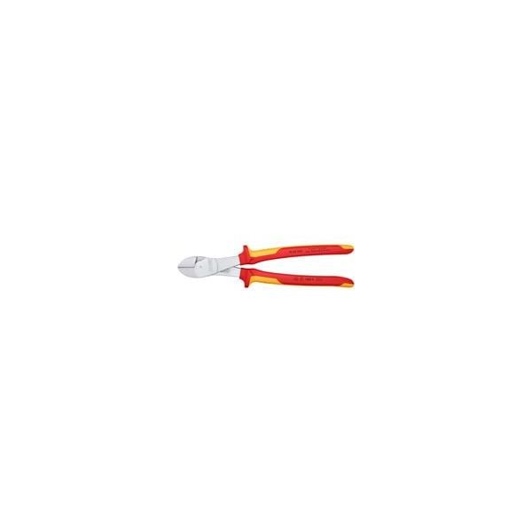 Kraft-Seitenschneider 74 06 250 Vde, Schneid-Zange Rot/Gelb, LäNge 250Mm, Vde-GeprüFt-image