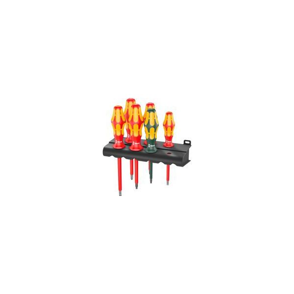 160 I/168 I/6 Schraubendrehersatz Kraftform Plus Serie 100 + Rack Rot/Gelb, 6-Teilig, Mit Lasertip-image