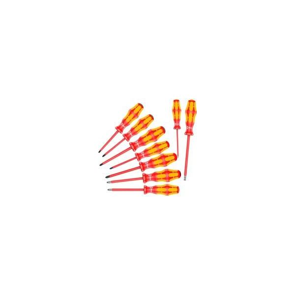 160 I/162 I/167 I/9 Schraubendrehersatz Kraftform Plus Serie 100, VDE Rot/Gelb, 9-Teilig, Mit Lasertip-image