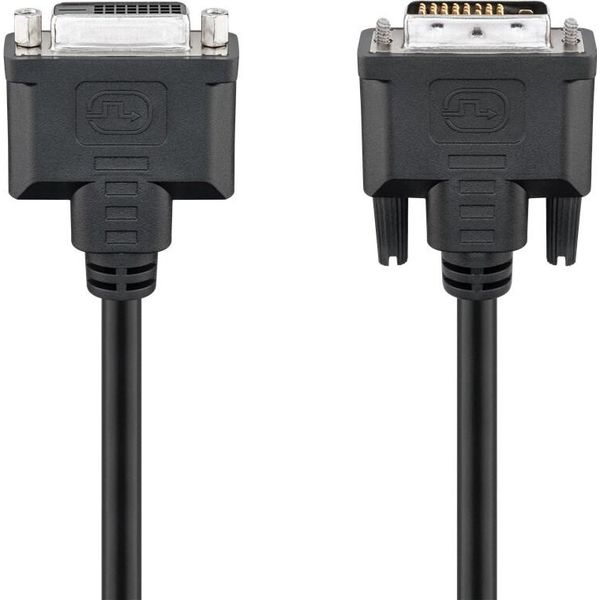Goobay 50855 Cavo Di Prolunga DVI-D Full Hd Dual Link, Nichelato, 2 M, Nero - DVI-D Maschio Dual Link (24+1 Pin) > DVI-D Femmina Dual Link (24+1 Pin)-image