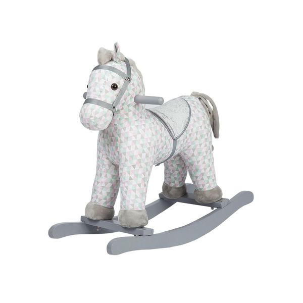 Kikkaboo PlüSch Schaukelpferd Mit Sound, Holzgriffe, Holzkufen, Ab 18 Monate Weiß-image