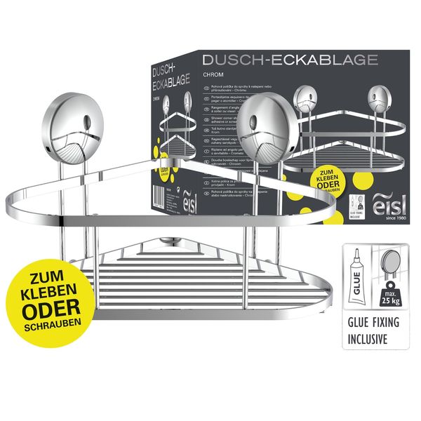 Eisl Duschregal Ohne Bohren, Duschablage Ecke Chrom-image