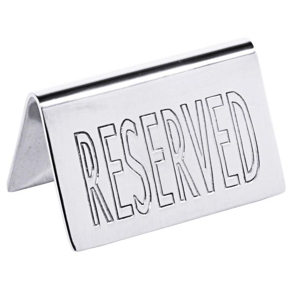 Cartello Riservato Con Testo In Inglese: Reserved In Acciaio Inossidabile 18/10, Altamente Lucidato, Con Lettere In Rilievo, Di Alta Qualità-image