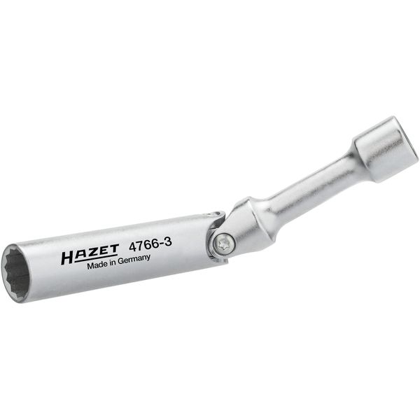 Hazet 4766-3 Chiave Per Candele ∙ Quadro Cavo 3/8 Di Pollice (10 Mm) ∙ Profilo Esterno A Doppio Esagono ∙ 14 Mm-image