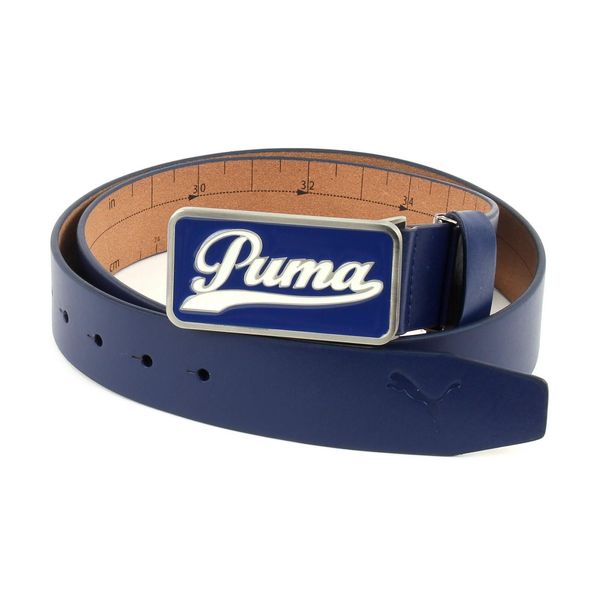 Puma Pelle Cintura Script Fitted Belt Ctl W115 Sodalite Blue Blu Scuro-image