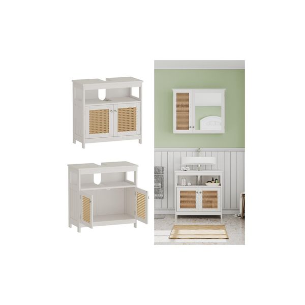 Vicco Waschtischunterschrank Rosario 60 X 60 Cm, Weiß, 2 TüRen, 1 Ablage, Badezimmer, Modern-image