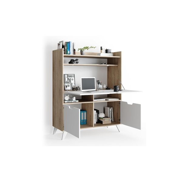 Vicco Schreibtisch Arbeitstisch Computertisch Berdi Weiß/Sonoma Schranktisch-image