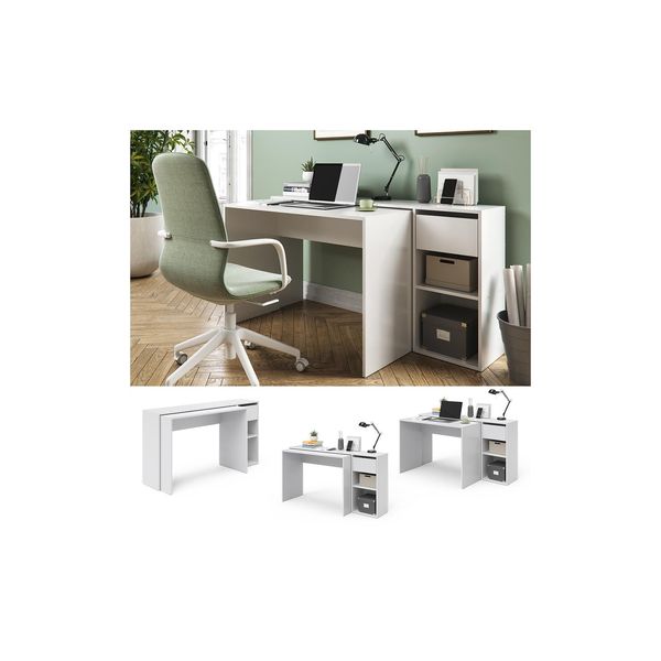 Vicco Schreibtisch Ben Weiß Computertisch Ausziehbar Arbeitstisch BüRotisch-image