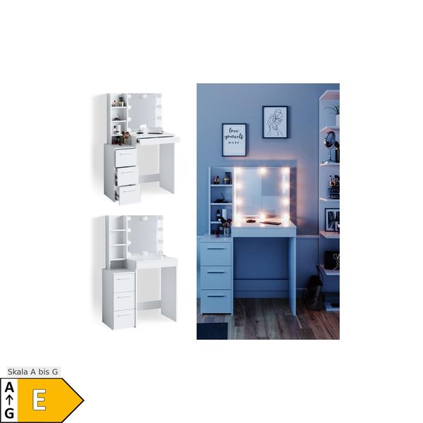 Vicco Schminktisch Frisiertisch Schminkkommode Meryl + Led-Beleuchtung Kommode-image