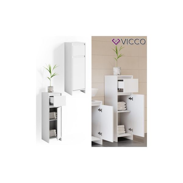 Vicco Badschrank Emma Weiß - Badezimmerschrank Badregal Midischrank Schublade-image