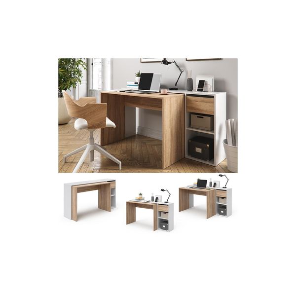 Vicco Schreibtisch Ben Weiß-Sonoma Computertisch Ausziehbar Arbeitstisch BüRotisch-image