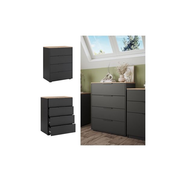 Vicco Sideboard Betti Anthrazit Sonoma 80 X 102 Cm 4 Schubladen-image