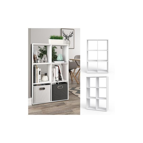 Vicco Raumteiler BüCherregal Standregal Aktenregal Regal 6 FäCher Weiß-image