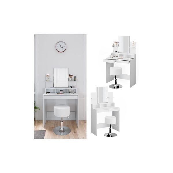 Vicco Schminktisch Frisiertisch Schminkkommode Ania Weiß Mit Hocker + Spiegel-image
