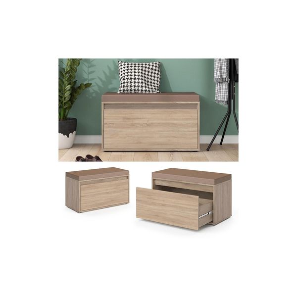 Vicco Sitzbank Schuhbank Sitztruhe Iker Sonoma Schuhschrank SitzfläChe Stauraum-image