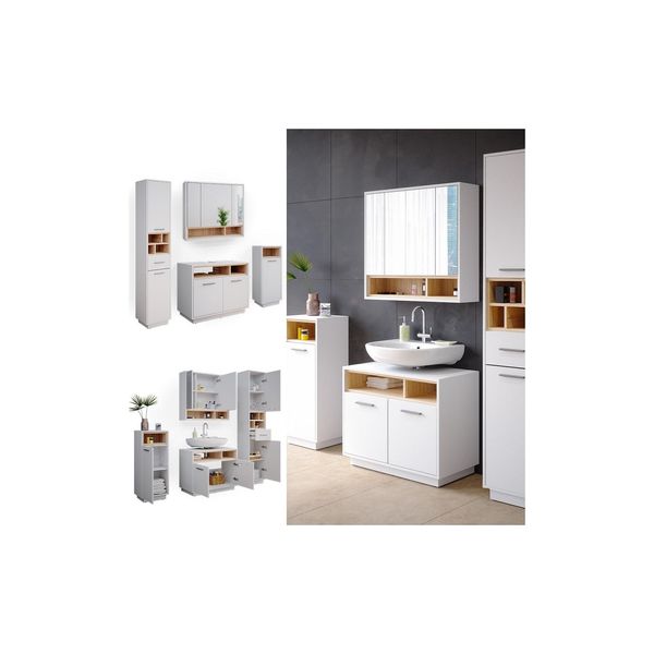 Vicco BadmöBel BadezimmermöBel Beatrice Spiegelschrank Waschtisch Midischrank-image