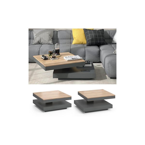 Vicco Couchtisch Sofatisch Beistelltisch Elias Anthrazit/Goldkraft Kaffeetisch-image