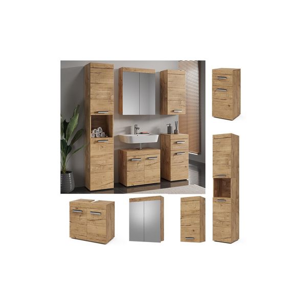 Vicco BadmöBel Set Luna Spiegelschrank Unterschrank Hochschrank HäNgeschrank-image
