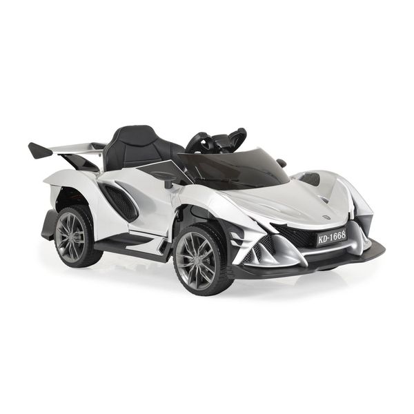 Moni Kinder Elektroauto Flash Metallic 4 Motoren, MP3, Fernbedienung, Eva-Reifen Silber-image