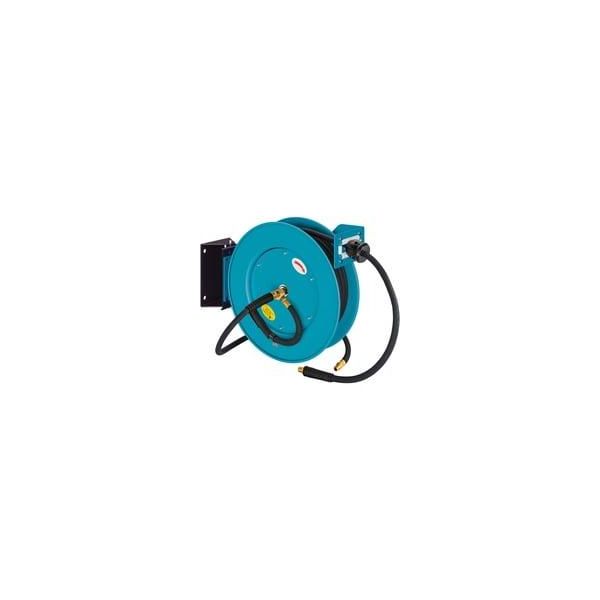 Schlauchaufroller Offen 9040OS-10, 20 Meter, Druckluftschlauch Blau, 2 Meter Anschlussschlauch-image
