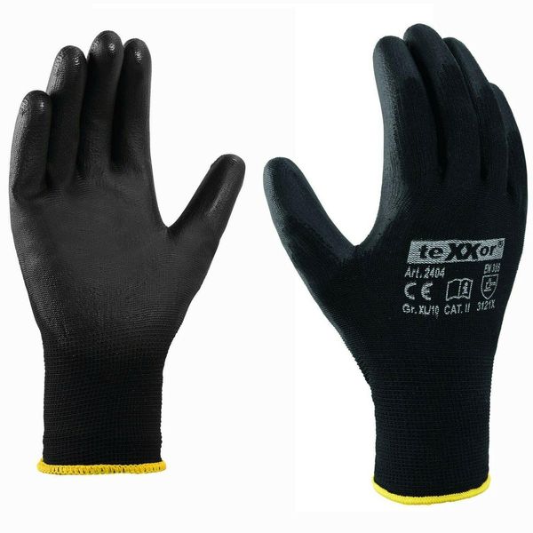Texxor® Guanti A Maglia In Poliestere Rivestiti In Poliuretano, Nero/Nero-image