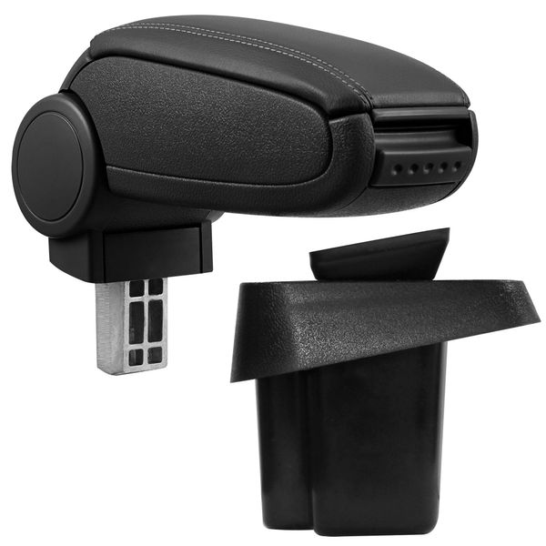 [Bracciolo Centrale, Perfetto Per Suzuki SX4 + Fiat Sedici Dal 2006 - Bracciolo Con Vano Portaoggetti - Rivestito - Pelle Artificiale - Nero-image