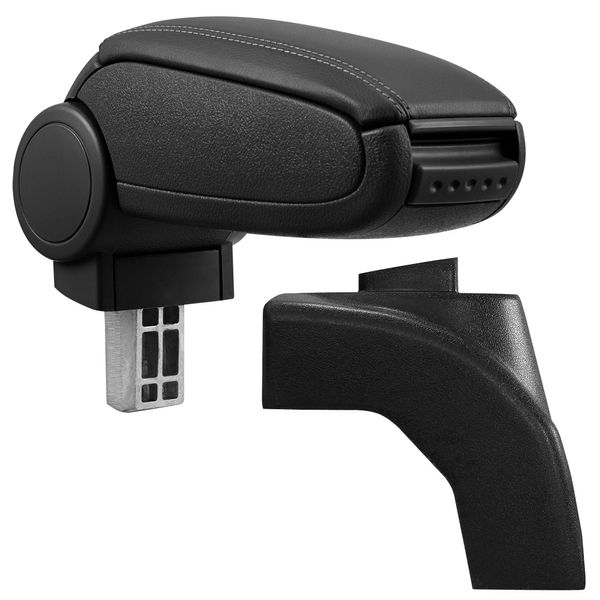 [Bracciolo Centrale, Perfetto Per Volkswagen Golf 6, Scirocco - Bracciolo Con Vano Portaoggetti - Rivestito - Pelle Artificiale - Nero-image