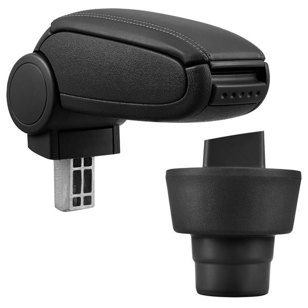 [Bracciolo Centrale, Perfetto Per Bmw Mini (1A Generazione), Anni 2001 - 2006 - Bracciolo Con Vano Portaoggetti - Rivestito - Pelle Artificiale - Nero-image