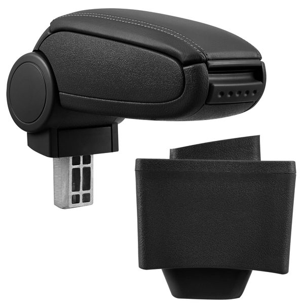 [Bracciolo Centrale, Perfetto Per Audi A3 8L Negli Anni 1996 - 2003 - Bracciolo Con Vano Portaoggetti - Rivestito - Pelle Artificiale - Nero-image