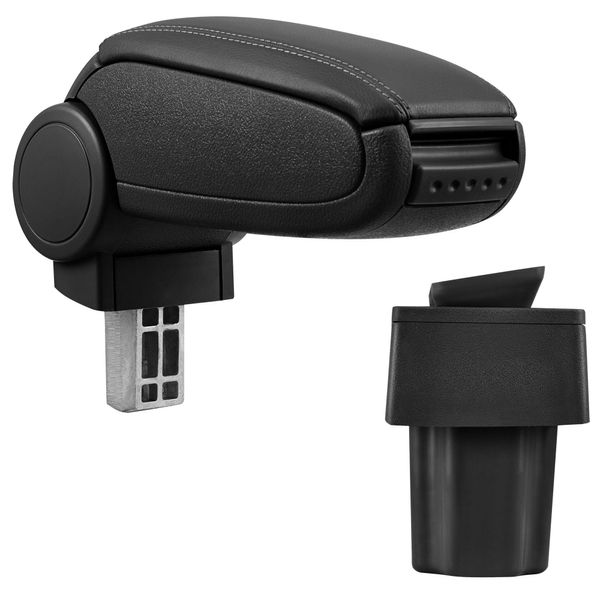 [Bracciolo Centrale, Perfetto Per Opel Astra G, Anni 1998 - 2004 - Bracciolo Con Vano Portaoggetti - Rivestito - - Nero-image