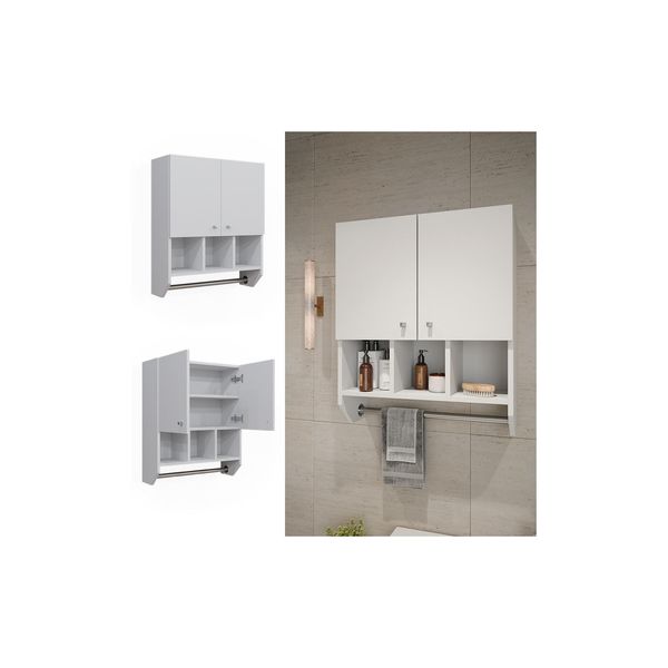 Vicco Badschrank Fynn Weiß 59 X 71 Cm HäNgeschrank 2 TüRen-image